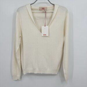 Kilte Collection Cotton-Cashmere Claire Sailor Pullover Sweater size 0 XS Ivory